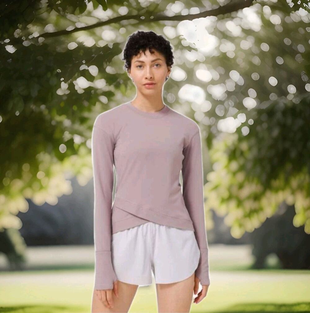 Lululemon Close to Crossing Long Sleeve‎ Rulu Top Violet Size 6 Athleisure Yoga